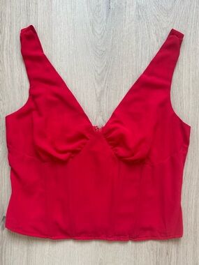 Et Clet Red Crop Corset Tank Top Size L Large